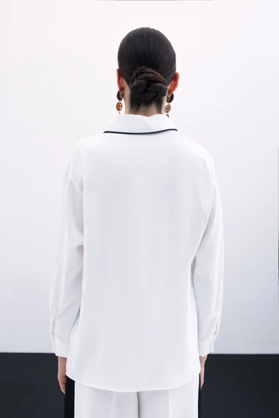 Cep Detaylı Salaş Gömlek - Ekru - 6