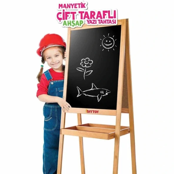 2195 AYAKLI ÇİFT TARAFLI MANYETİK AHŞAP YAZI TAHTASI - 5