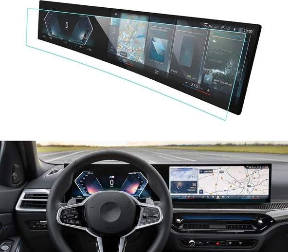BMW 7 Serisi 2022-2024 Model Gösterge ve Dokunmatik Bilgi Ekranı Uyumlu  9H Nano Ekran Koruyucu - 3