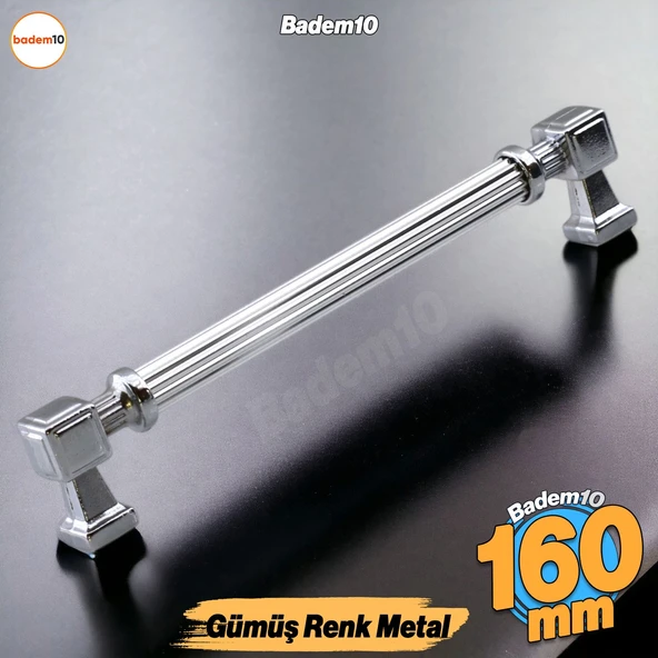 Talas Metal Gümüş Kulp 160 mm -16 cm Mobilya Çekmece Mutfak Dolabı Dolap Kapak Kulpları Kulb Kulpu