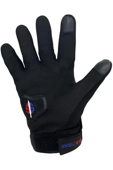 Single Sword Tam Parmak Dokunmatik Özellikli Destekli Taktik Motorcu Eldiveni - 9