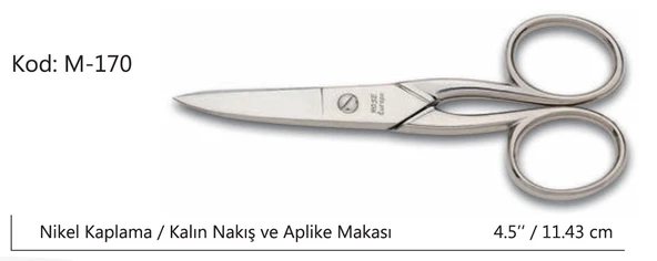 Rose Europe Kalın Nakış Makası Süper Kalite No:4.5 11,43 CM TdrTR