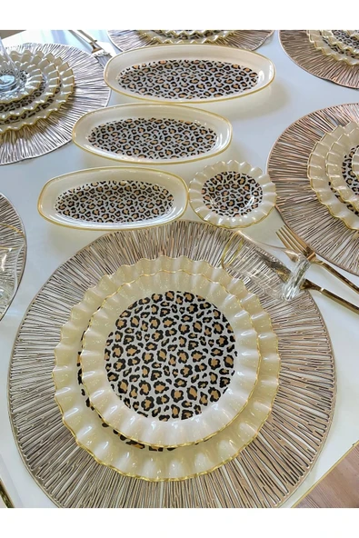 GÜRCÜGLASS Leopar 27 Parça Kahvaltı Ve Sunum Seti - 2