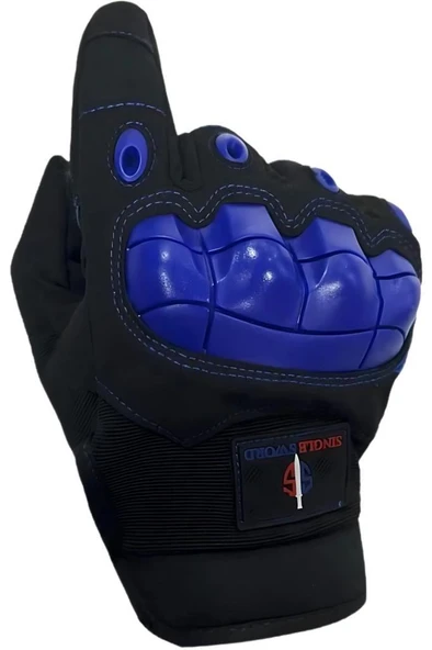 Single Sword Tam Parmak Dokunmatik Özellikli Destekli Taktik Motorcu Eldiveni - 5