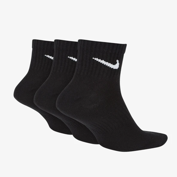NIKE EVERYDAY LIGHTWEIGHT PERFORMAS COTTON ANKLE HALF SOCKS  3lü Paket siyah çorap - 3