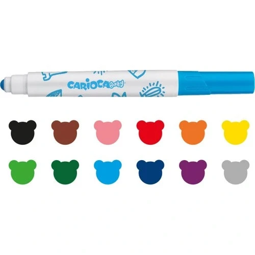 Nessiworld Carioca Jumbo Bebek Süper Yıkanabilir Keçeli Boya Kalemi 12'Li - Resim 2