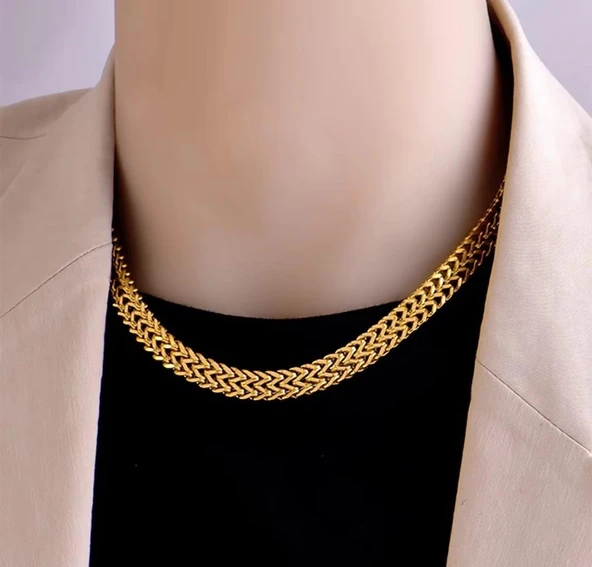 Kalın Hasır çelik kolye Sns2029040 - Resim 2