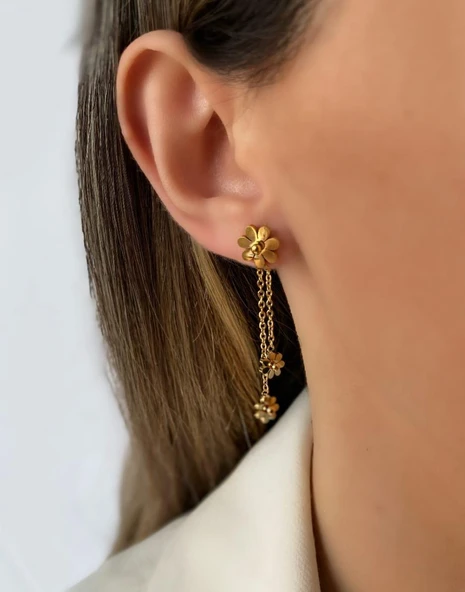 Çiçek Çelik Takı Seti Sns501 - Resim 5