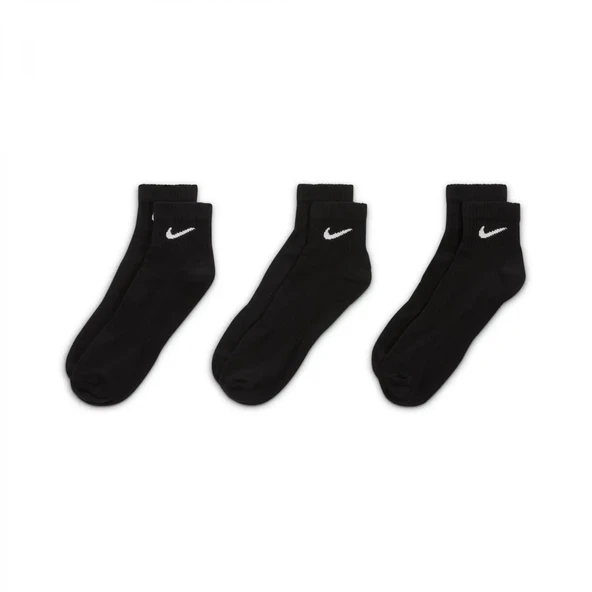 NIKE EVERYDAY LIGHTWEIGHT PERFORMAS COTTON ANKLE HALF SOCKS  3lü Paket siyah çorap - 4