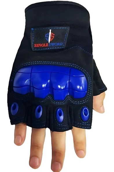 Single Sword Yarım Parmak Destekli Motorcu&Bisiklet Eldiveni - 10