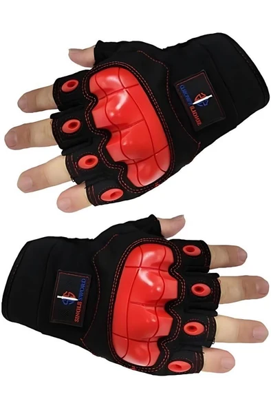 Single Sword Yarım Parmak Destekli Motorcu&Bisiklet Eldiveni - 3