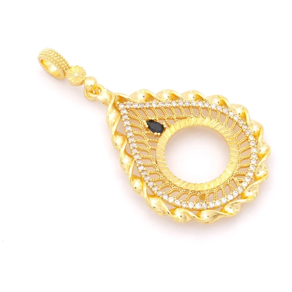 Çeyrek Altın Çerçeveli Kolye Ucu Altın Kaplama TGR-674 - Resim 4