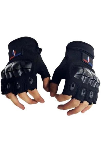 Single Sword Yarım Parmak Destekli Motorcu&Bisiklet Eldiveni - 12