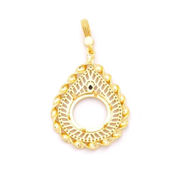 Çeyrek Altın Çerçeveli Kolye Ucu Altın Kaplama TGR-674 - Resim 5