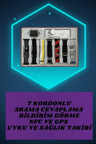 7 Kordonlu Akıllı Saat Ve 2.Nesil Kulaklık Yüksek Ses Kaliteli Uzun Pil Ömrü - 3