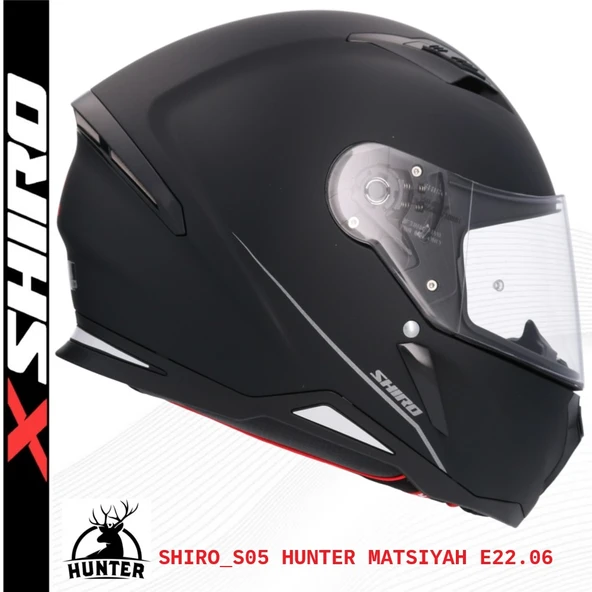 SHIRO KASK FULLFACE HUNTER M.C MAT SİYAH M 5758