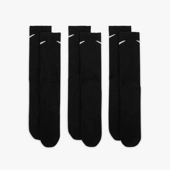 NIKE EVERYDAY LIGHTWEIGHT PERFORMANCE COTTON LONG SOCKS  3Lü Siyah Çorap - 3