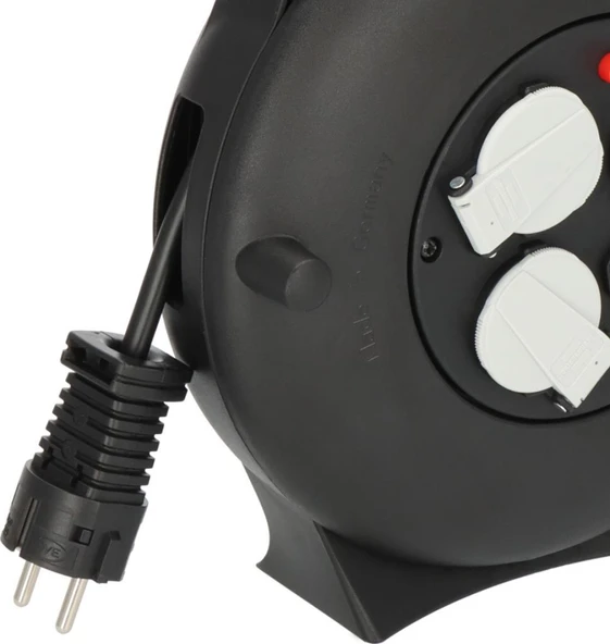 Brennenstuhl Vario Line 2 USB IQ Hızlı Şarj Özellikli 3 Soketli Kaçak ve Ani Isınma Sigorta Şalterli 10 M. Makaralı Kablo - Resim 3