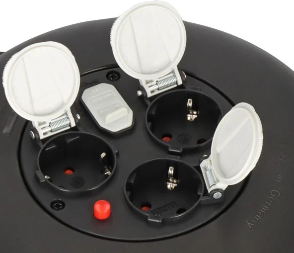 Brennenstuhl Vario Line 2 USB IQ Hızlı Şarj Özellikli 3 Soketli Kaçak ve Ani Isınma Sigorta Şalterli 10 M. Makaralı Kablo - Resim 4