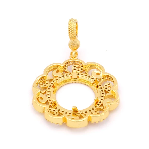 Çeyrek Altın Çerçeveli Kolye Ucu Altın Kaplama TGR-684 - Resim 5