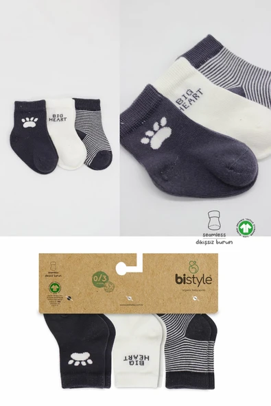 Bistyle 3'Lü Penye Soket Çorap 10110 Antrasit - 5