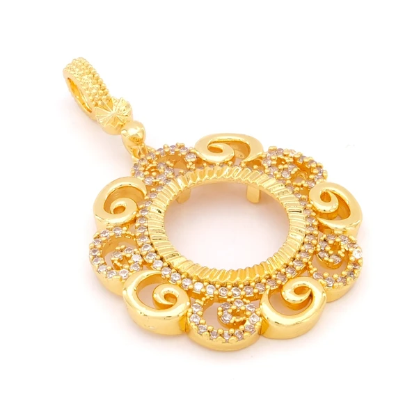 Çeyrek Altın Çerçeveli Kolye Ucu Altın Kaplama TGR-684 - Resim 4