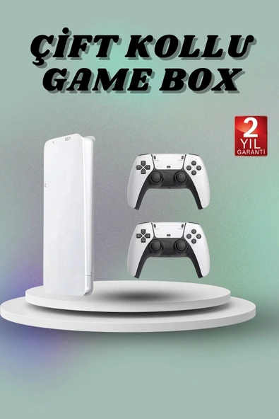 Game Box 3D Çift Oyun Kollu 4K HD Ekran 20000'den Fazla Oyun Seçeneği 2.4G Kablosuz