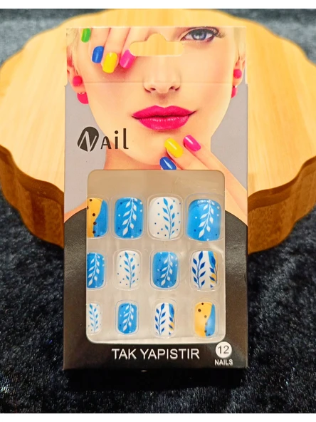 Monalisa Home Lüks Çift Renk Figürlü Takma Tırnak ürün görseli 1