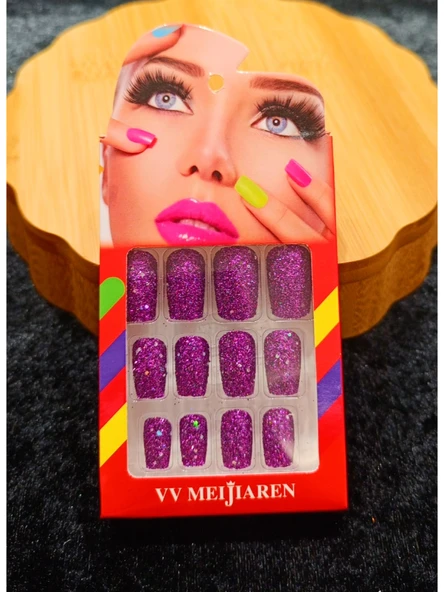 Monalisa Home Lüks Simli Figürlü Takma Tırnak ürün görseli 1