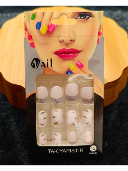 Monalisa Home Lüks Çift Renk Figürlü Takma Tırnak ürün görseli 1