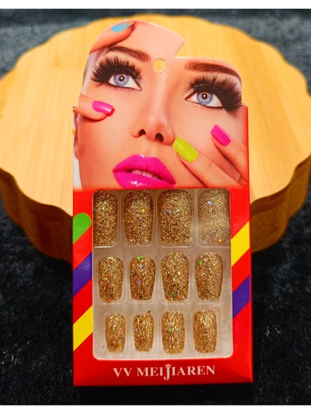 Monalisa Home Lüks Simli Figürlü Takma Tırnak