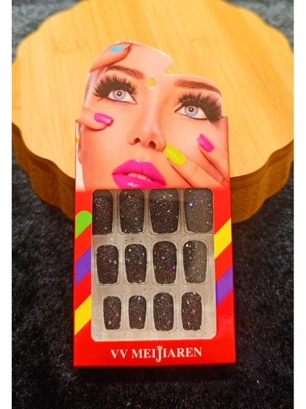 Monalisa Home Lüks Simli Figürlü Takma Tırnak ürün görseli 1