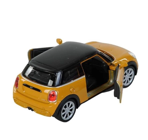 Oyuncak Metal Model Araba 1/36 Çek Bırak Bal Rengi Mini Cooper - 3