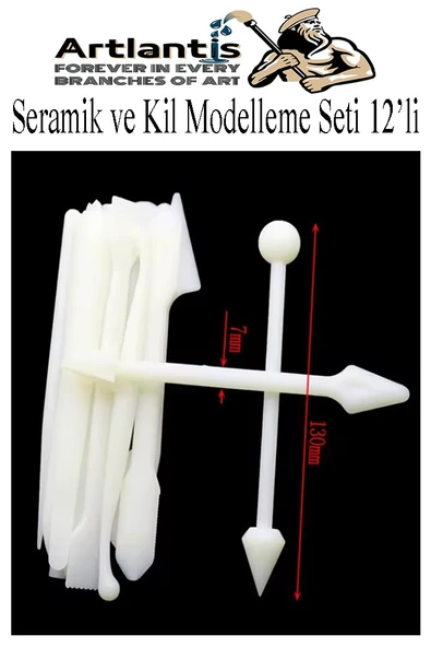 Seramik Kil Çömlek Modelleme Seti 12 Parça 1 Paket Polimer Kil Şekillendirici Modelaj Oyma Temizleme Marzipan Çiçek - 6
