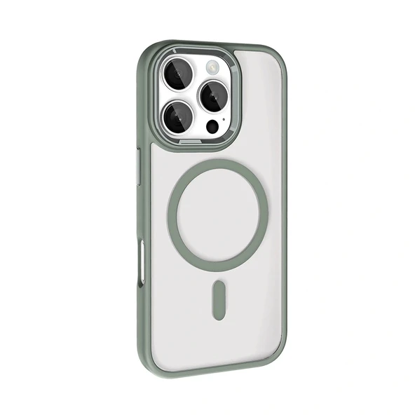 iPhone 16 Pro Max Kılıf Wireless Şarj Özellikli Krom Magsafe Silikon Kapak - Resim 8