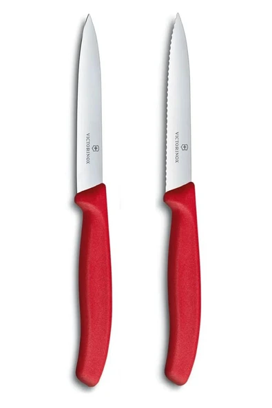 Kırmızı Bıçak Seti 2 Li 10 Cm