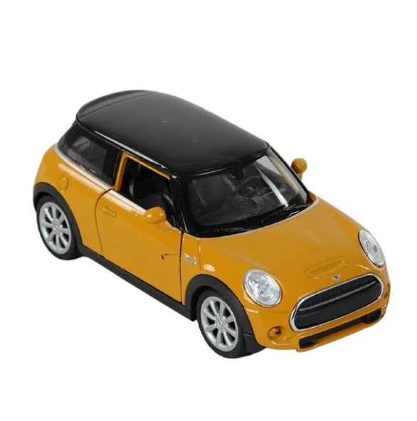Oyuncak Metal Model Araba 1/36 Çek Bırak Bal Rengi Mini Cooper - 2