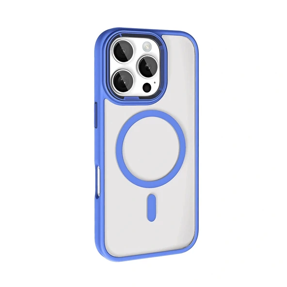 iPhone 16 Pro Max Kılıf Wireless Şarj Özellikli Krom Magsafe Silikon Kapak - Resim 7