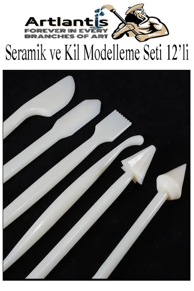 Seramik Kil Çömlek Modelleme Seti 12 Parça 1 Paket Polimer Kil Şekillendirici Modelaj Oyma Temizleme Marzipan Çiçek - 2