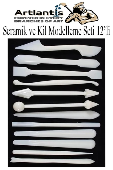Seramik Kil Çömlek Modelleme Seti 12 Parça 1 Paket Polimer Kil Şekillendirici Modelaj Oyma Temizleme Marzipan Çiçek - 3