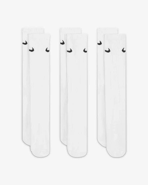 NIKE EVERYDAY PERFORMANCE LONG SOCKS WITH COTTON SOLE SUPPORT 3 LÜ Beyaz Uzun Çorap - 5