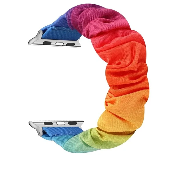 Apple Watch 3/4/5/6 Elastik Papatya Tasarım Kordon Kayış 42mm - 44mm, 38 mm - 40 mm