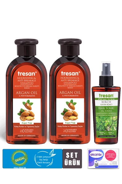 Argan Yağı Besleyici Ve Kırılma Karşıtı Bakım Şampuanı 300 Ml 2 Adet Canlandırıcı Saç Toniği - 1