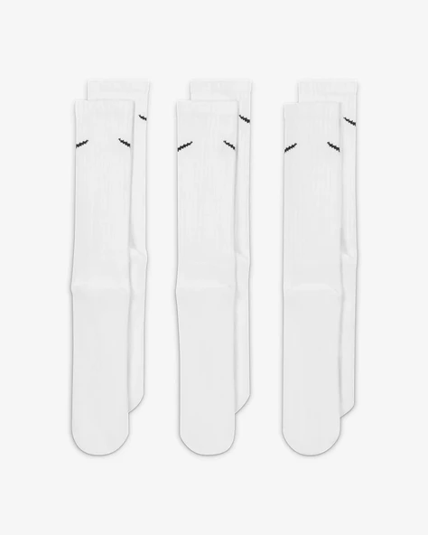 NIKE EVERYDAY PERFORMANCE LONG SOCKS WITH COTTON SOLE SUPPORT 3 LÜ Beyaz Uzun Çorap - 4