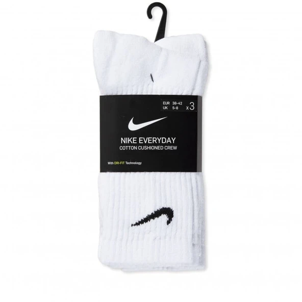 NIKE EVERYDAY PERFORMANCE LONG SOCKS WITH COTTON SOLE SUPPORT 3 LÜ Beyaz Uzun Çorap - 6