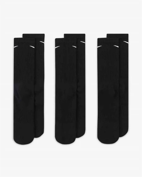 NIKE EVERYDAY PERFORMANCE LONG SOCKS WITH COTTON SOLE SUPPORT  3Lü Siyah Çorap - 4