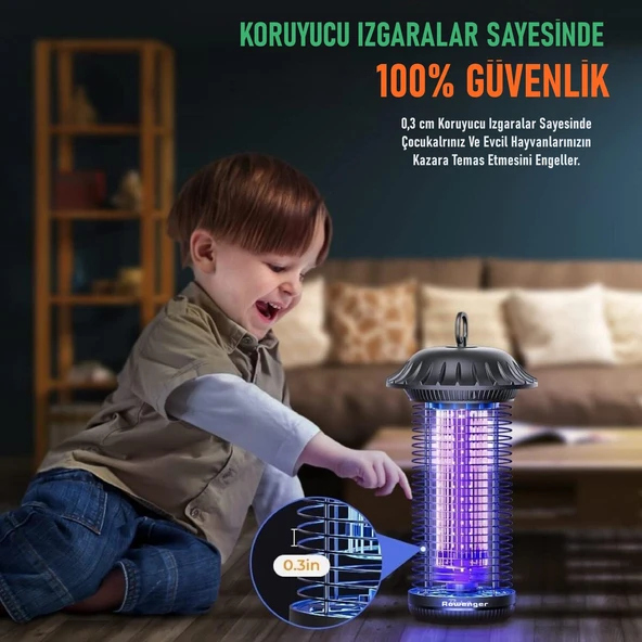 Rowenger MO8C Uv-Led Iç ve Dış Mekan Elektrikli Sinek Öldürücü Sivri Sinek Öldürücü Lamba - 5