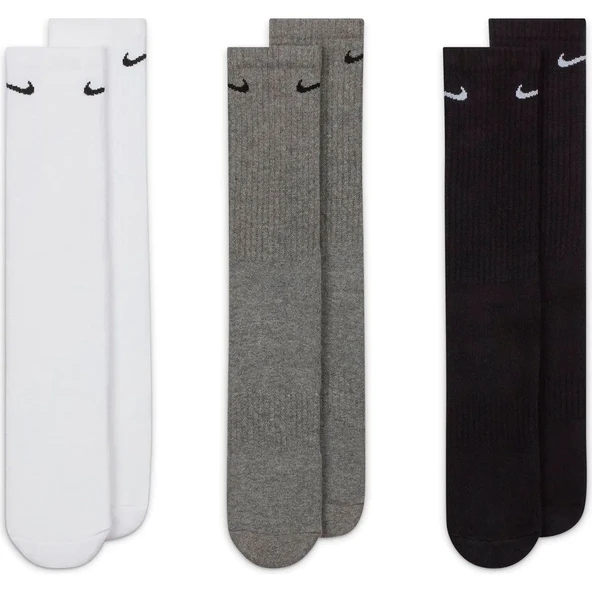 NIKE EVERYDAY PERFORMANCE LONG SOCKS WITH COTTON SOLE SUPPORT  3 LÜ RENKLİ ÇORAP - 4
