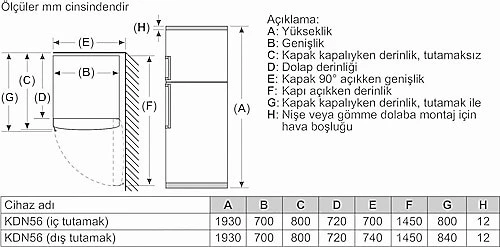 Bosch KDN56VWF0N Çift Kapılı No Frost Buzdolabı - 5