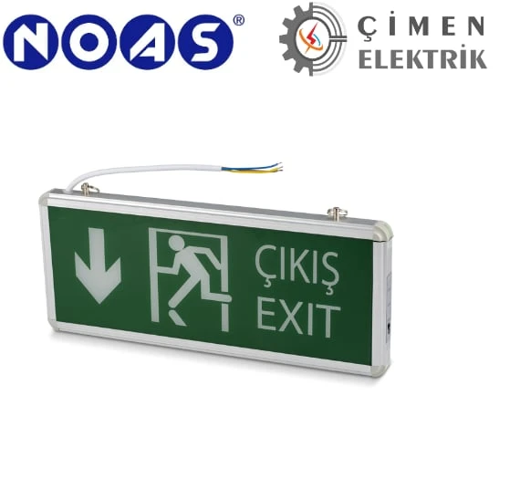 5 Adet NOAS YLX 2003 Çift Yönlü Şarjlı 3 W Ledli Exıt Çıkış Armatürü